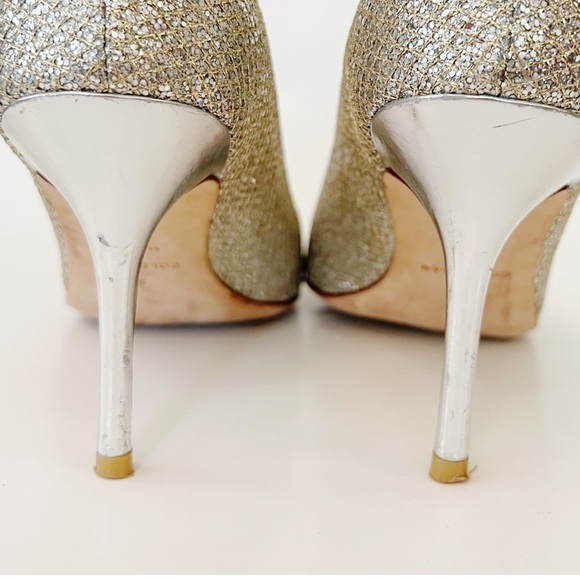 Cole Haan Silver Glitter Pointed Toe High Heel Pumps Size 8 - Picture 14 of 15